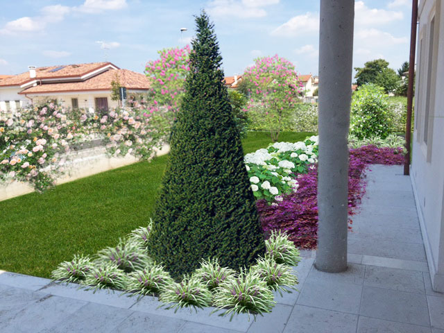 Render con fotoinserimento progettazione giardini